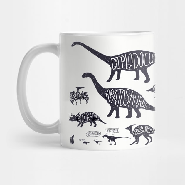 Assorted Illustrated Dinosaurs by bluerockproducts